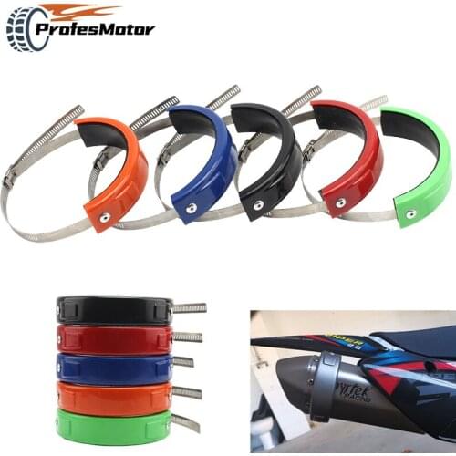 ProfesMotor - Motorcycle exhaust pipe drop protection ring Muffler protection rubber For 100-140mm Stainless Steel Clamp