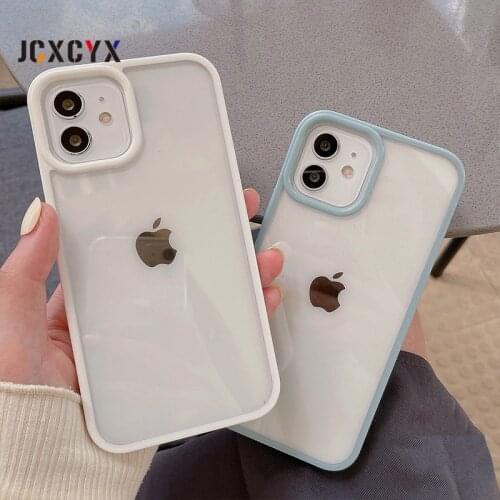 Shockproof Clear hard PC Case For iPhone 11 12 Pro Max Camera Protection Cover for iphone 11 Pro Max Transparent Bumper coque