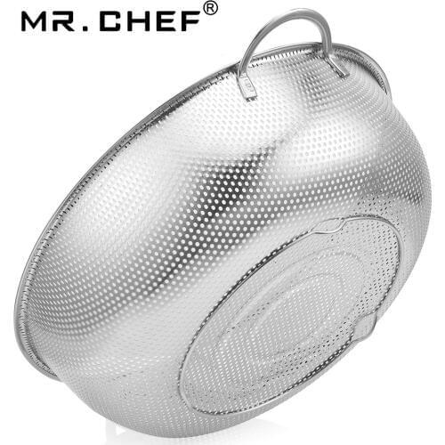 Pasta Strainer Stainless Steel, Food Colander 5 Quart, Micro Perforated, Metal, For Spaghetti, Rice,Orzo,Vege