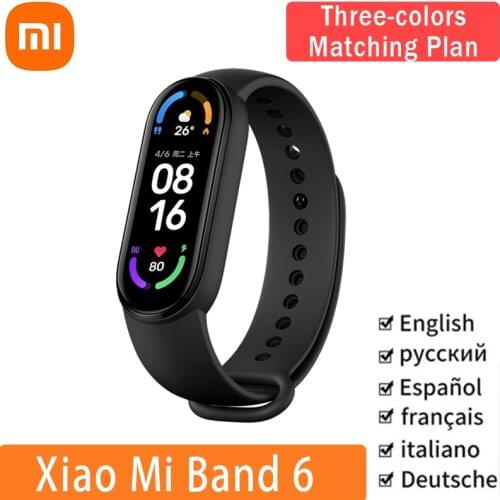 Xiaomi Mi Band 6 Smart Bracelet Waterproof Fitness Bracelet MiBand 6 1.56" AMOLED Screen Heart Rate Fitness Traker Bluetooth BT5