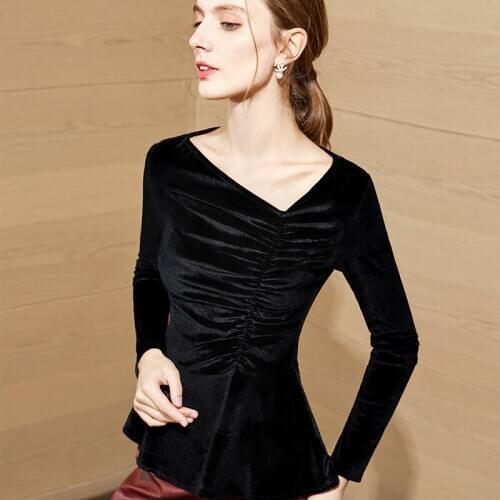 Ballroom Dance Tops For Women Long Sleeve Black Velvet Sexy Latin Dance Shirt Women Rumba Samba Salsa Practice Clothes VO476