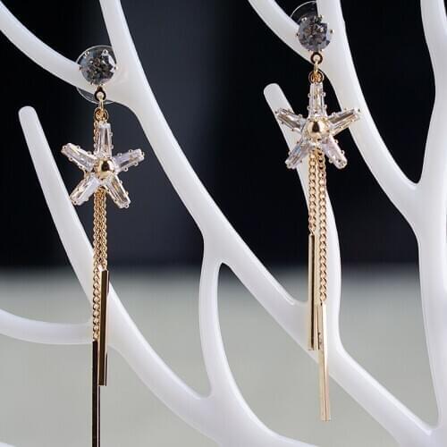 Dangle earrings zircon earrings in S925 needles for women girls luxury drop earrings for daily for party wedding jewelry