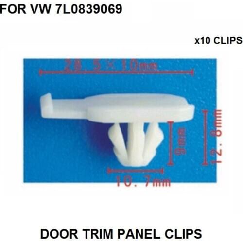 X10 VW Door Edge Guard Moulding Trim Clip for VW 7L0839069 Fit into hole:10.6mm NEW