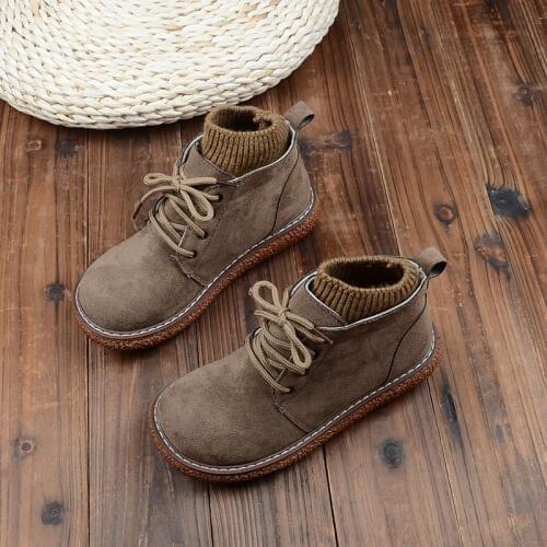 Japanese Original Martin Boots British Style Retro Big Head Doll Shoes Mori Muffin Thick-Sole Casual Ankle Boots Womens Boots