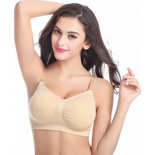Women Nursing Maternity Bra Push Up Breastfeeding Bralette Wire Free Push Up New E06F