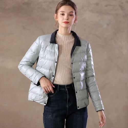 Lightweight Down Jacket Women Stand-up Collar Keep Warm and Loose Short White Duck Down Down Jacket 2020 New Fashionable