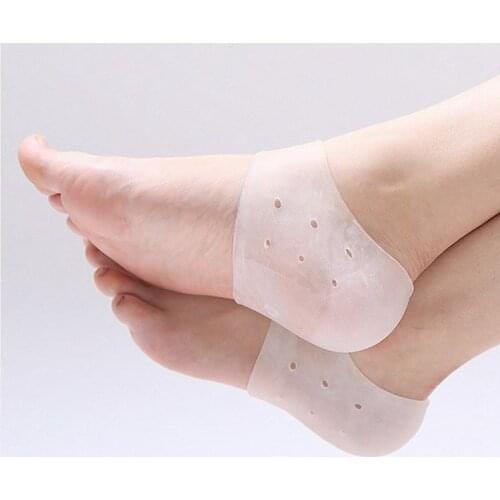 1pair Feet Care Socks 2PCS New Silicone Moisturizing Gel Heel Socks with Hole Cracked Foot Skin Care Protectors