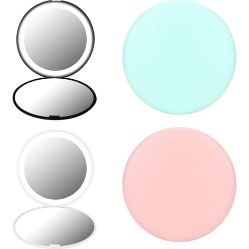 Portable Foldable 10X Magnification Mini 12 LEDs Makeup Mirror Cosmetic Tool