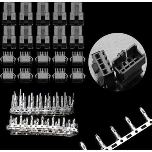 100Pcs/10Set Housing Dupont Connector 2.54mm Pitch JST SM 4 Pin Header Male Female Crimp Pin Terminal Adaptor Assortment Kit