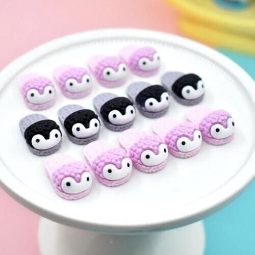 4Pcs Mini Simulation Cartoon Penguin Slippers Doll House Play Toy Kids Gift Tabletop Ornaments DIY Material Of Mobile Phone Case