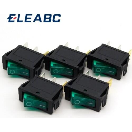 5pcs/lot Green LED Light SPST 3PIN ON/OFF G124 Boat Rocker Switch 15A/250V 20A/125V Car Dash Dashboard Truck RV ATV Home