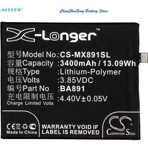 Cameron Sino 3400mAh Battery BA891 for Meizu 15 Plus, 15 Plus Dual SIM, 15 Plus Dual SIM TD-LTE, M891Q