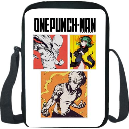Anime One Punch Man Messenger Bag Fashion Cartoon Saitama Sensei Print Casual Kids Shoulder Bags Teen Travel Rucksack Sac A Main