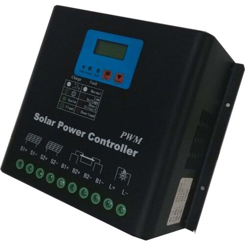 LCD display 100A 12V/24V AUTO Solar Controller, off grid PV power controller, Dual-fan cooling
