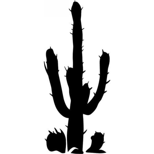 Car Sticker Plant Cactus Plant Cartoon Car Sticker Decal Window Trunk Decoration Accessories Waterproof Black/white,18cm*8cm