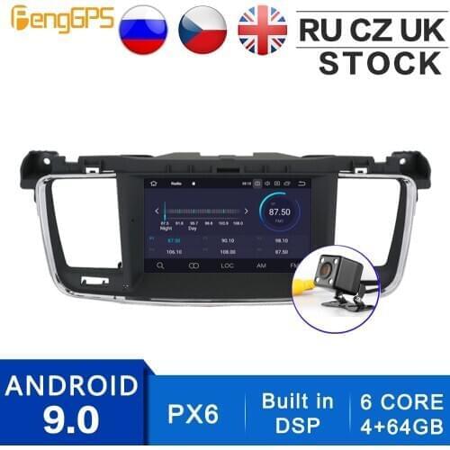 Android 10.0/9.0 Car Stereo for Peugeot 508 2011-2014 Built-in DSP GPS Navigation CD DVD Player Bluetooth Multimedia Headunit