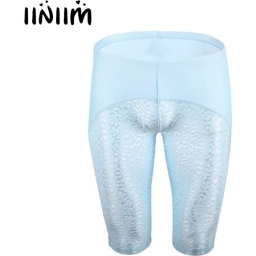 Men Lace Patchwork Shapers Boxers Shorts Breathable Skinny Underpants Underwear Boxershorts Elastic Waistband Short Leggings