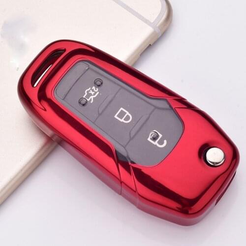 PC+tpu Flip Key Case Cover Remote Fob For Ford Explorer F-150 F250 F-350 Fiesta Explorer Ranger KA + Mondeo Eco Sport