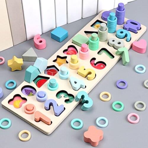 Baby Early Learning Educational Toys For Children Preschool Montessori Educational Wooden Toys Magnetic Fishing Toys Game Math