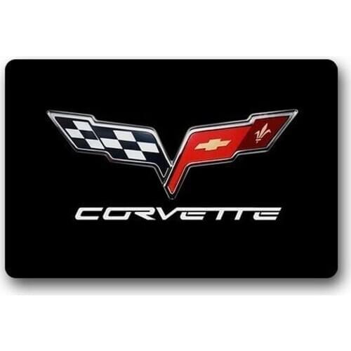 Memory Home Corvette Logo Custom Indoor Door Mat Washable Doormat Floor Bathroom Mats Entrance Mats Non Slip Kitchen Rugs
