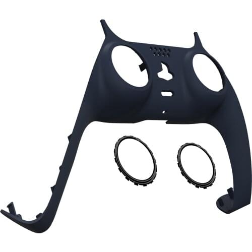 EXtremeRate Soft Touch DIY Replacement Decorative Trim Shell Custom Plates Cover with Accent Rings for PS5 Controller