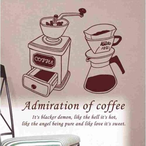 Coffee Sticker Food Decal Cafe Poster Vinyl Art Wall Decals Pegatina Quadro Parede Decor Mural Coffee Sticker