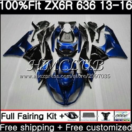 Injection For KAWASAKI NINJA ZX-636 ZX-6R 2013 2014 2015 2016 52HC.13 ZX 636 600CC Blue black ZX 6R ZX6R 13 14 15 16 Fairings