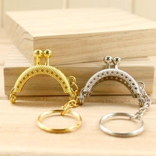 K165 4cm highly Q Mini Small pendant key ring Metal Purse frame Kiss Clasp Lovely semicircle Metal-opening Bags 3pcs/lot