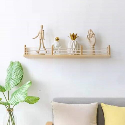 Creative Wall Shelf Metope Adornment Solid Wood Wall Hanging Shelf Living Room Setting Wall Display Rack Boreal Europe Style