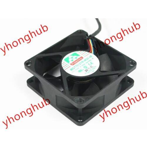 MAGIC MGT7012YR-W25 HF DC 12V 0.39A 4-wire 70x70x25mm Server Cooling Fan
