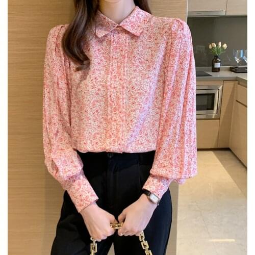 Fashion Floral Print Blouse Shirt Loose Buttons Tops Casual Spring Autumn Ladies Female Women Long Sleeve Blusas Cardigan