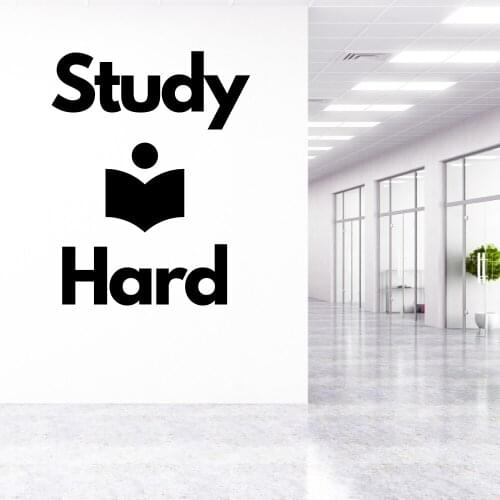 "Study Hard" Motivational Wall Sticker Decal Study Wall Sticker Home Study Room Decoration A00390