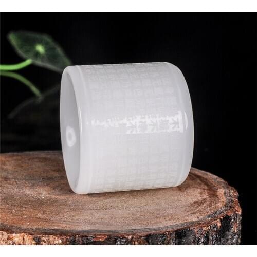 Outside Mongolian Prajna Paramita Hearts by Pure White Rings Mens Fingers