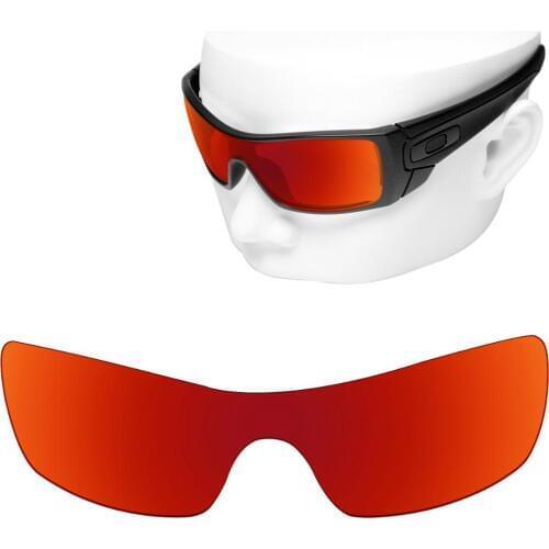 OOWLIT Polarized Replacement Lenses of Fire Red Mirror for-Oakley Batwolf OO9101 Sunglasses