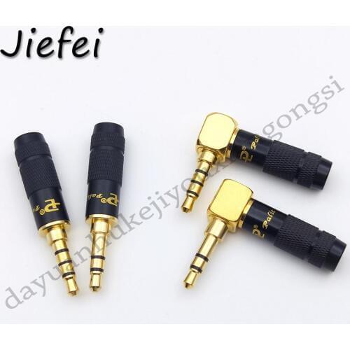 Lot Pailiccs 1/8" 3.5mm 3 4 Pole Male Audio Jack Repair Headphone Earphone Plug Right Angle 90 degrees DIY Soldering Connector