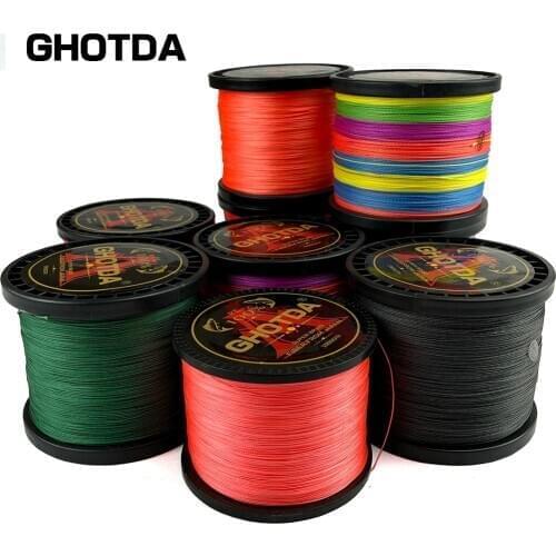 GHOTDA 8 Strands 1000M 500M 300M 100M Braid Line Multifilament 100% PE Braided Fishing Line 18LB to 96LB