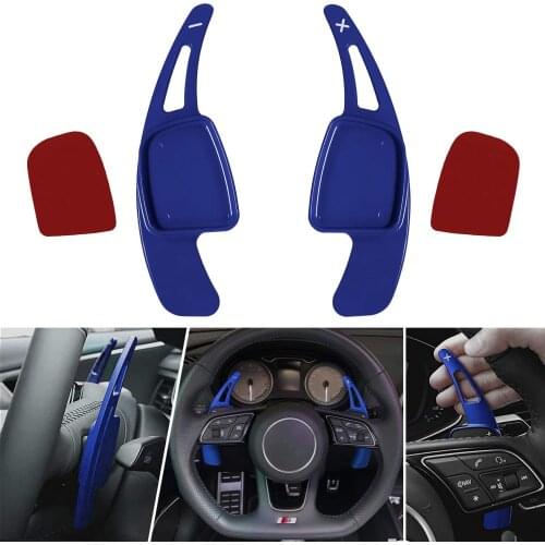 Steering Wheel Shift Paddle Shifter Transfer Extension Interior Trim Cover for Audi, Aluminum Alloy Blades Compatible with Audi