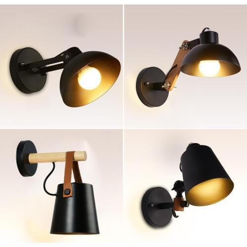 Nordic bedside Wall lamp for living room aisle bedroom balcony European simple modern bedside lamp creative lighting black/white
