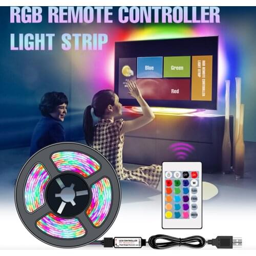 Waterproof RGB Strip 1M-5M USB Flexible Ribbon Fita 16 Colors Dimmable RGBW Light Strips With Remote Control 5V Home Decor Lamp