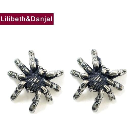 Wolf Spider Stud Earring Pure 925 sterling silver Punk Rock Vintage Nightclub Earring Women Men fine Jewelry 2020 New Arrival E6