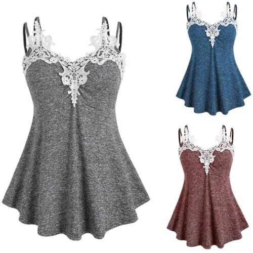 Summer Grey Blue Wine Red Suspender Appliques Top Women Tank Tops