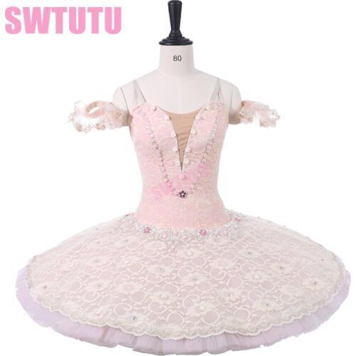 Sleeping Beauty Pancake Tutu Ballet Dress Adult Professional Ballet Tutu Pink Women Nutcracker Fairy Doll Ballet Costumes BT9216