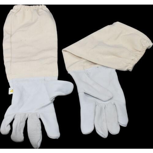 1set Beekeeping Gloves Sheepskin + breathable material Bee Tools Universal Model Canvas gloves Beekeeping tools