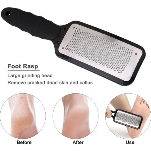 1 Pcs Stainless Steel Foot Rasp File Foot Care Hard Dead Callus Remover Exfoliating Pedicure Reusable Easy Clean Pedicure Tools