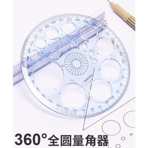 1pc full circle protractor Draw circle template Measuring instrument template ruler semicircle angle Arc ruler