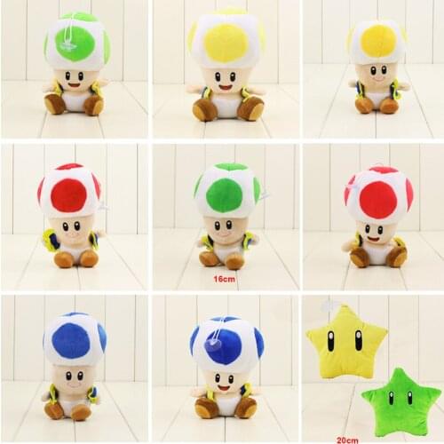 10pcs/lot Boo Ghost Princess Peach Mushroom Toadette Flower Shy Guy Dry Bones Star man Plush Toys Kids Gifts