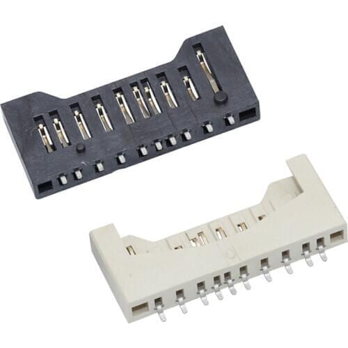 20PCS/Lot Short SD Card Holder Socket Connector 10P all-plastic Black/White For memory