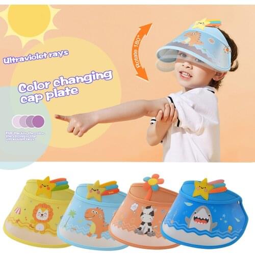 2021 Summer Sun Hats For Baby Boys Girls Bucket Cap Cartoon Animal Sunscreen Cap Sun Beach Travel Adjustable Caps #T1P