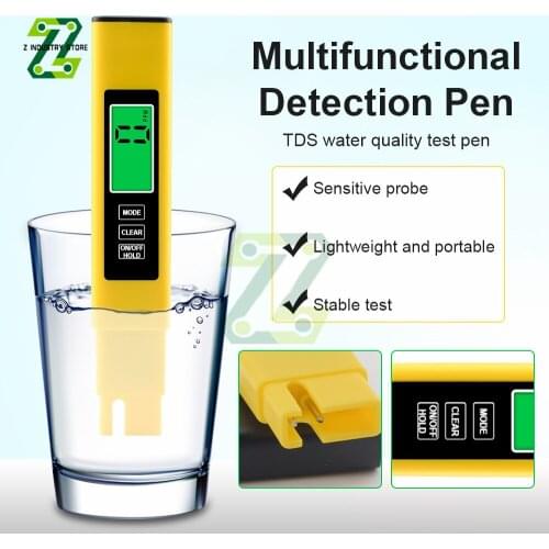 3 in 1 TDS EC Meter Digital LCD Display Water Testing Pen Purity Filter Portable Detection Water Purity Quality Tester