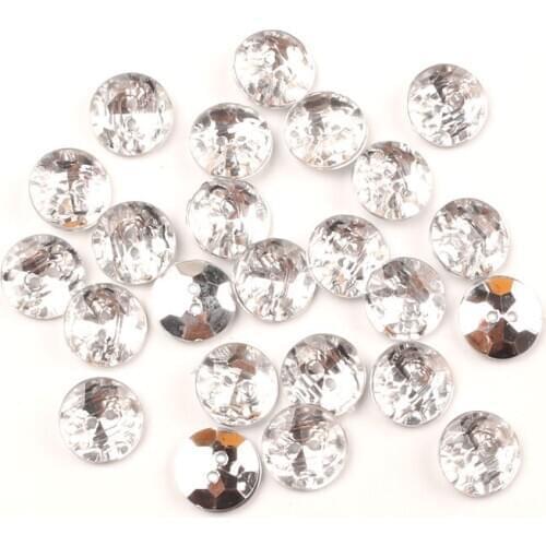 50Pcs 2 Hole Silver Pearl Acrylic Sewing Buttons For Clothes Scrapbooking Decorative Botones Handicraft DIY Sewing Accessories